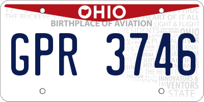 OH license plate GPR3746