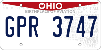 OH license plate GPR3747