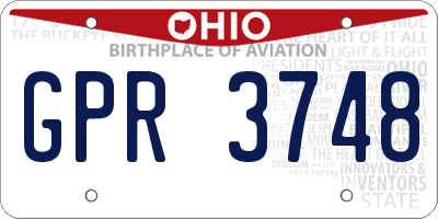 OH license plate GPR3748