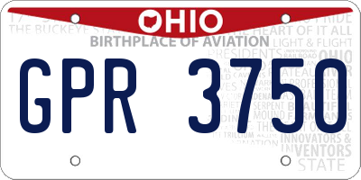 OH license plate GPR3750