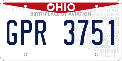 OH license plate GPR3751