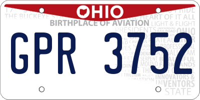 OH license plate GPR3752