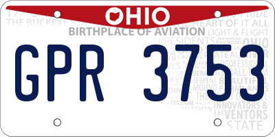 OH license plate GPR3753