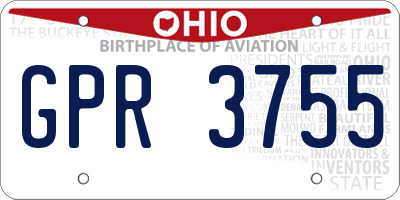 OH license plate GPR3755