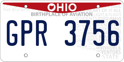 OH license plate GPR3756