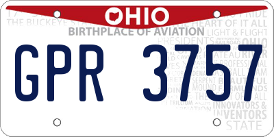 OH license plate GPR3757