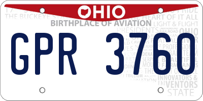 OH license plate GPR3760