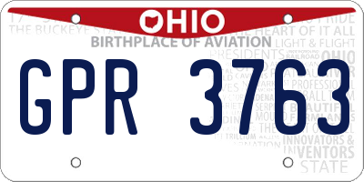 OH license plate GPR3763