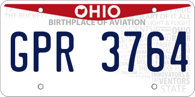 OH license plate GPR3764