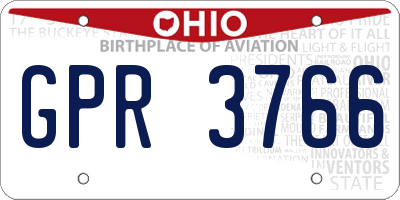 OH license plate GPR3766