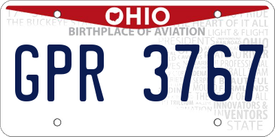 OH license plate GPR3767