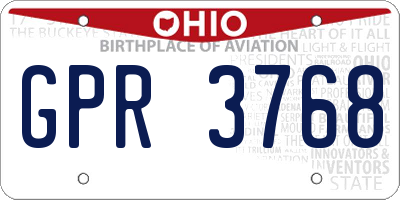 OH license plate GPR3768