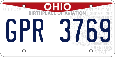 OH license plate GPR3769
