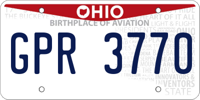 OH license plate GPR3770