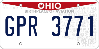 OH license plate GPR3771
