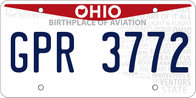 OH license plate GPR3772