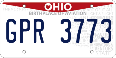 OH license plate GPR3773