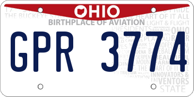 OH license plate GPR3774