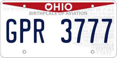 OH license plate GPR3777
