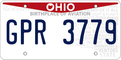 OH license plate GPR3779