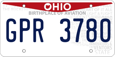 OH license plate GPR3780