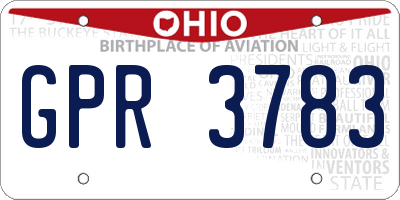 OH license plate GPR3783