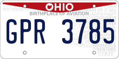 OH license plate GPR3785