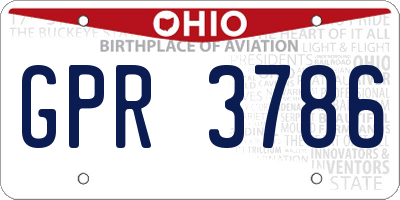 OH license plate GPR3786