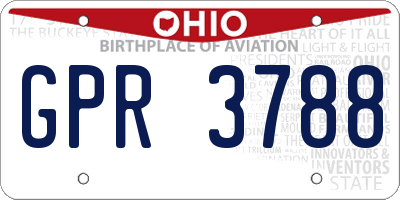 OH license plate GPR3788