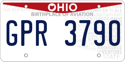 OH license plate GPR3790