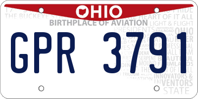 OH license plate GPR3791