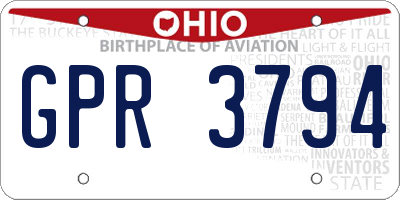 OH license plate GPR3794