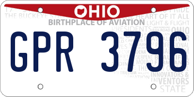 OH license plate GPR3796