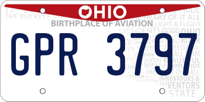 OH license plate GPR3797