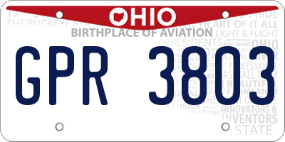 OH license plate GPR3803