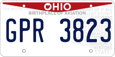 OH license plate GPR3823