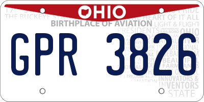 OH license plate GPR3826