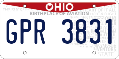 OH license plate GPR3831