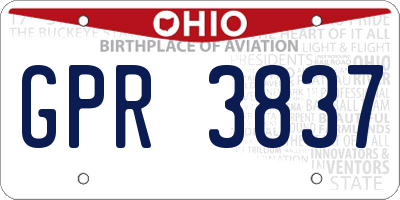 OH license plate GPR3837