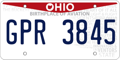 OH license plate GPR3845