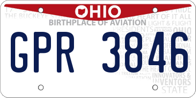 OH license plate GPR3846