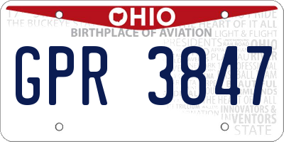 OH license plate GPR3847