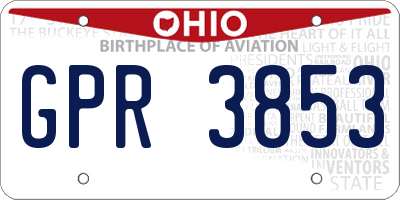OH license plate GPR3853