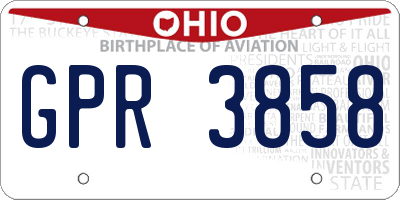 OH license plate GPR3858