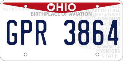 OH license plate GPR3864