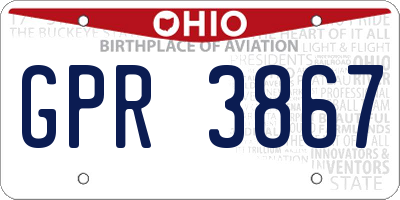 OH license plate GPR3867