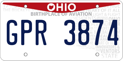 OH license plate GPR3874