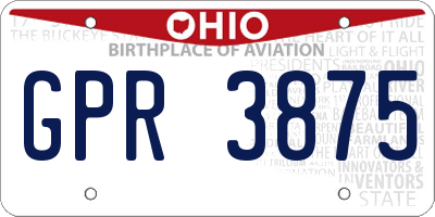 OH license plate GPR3875