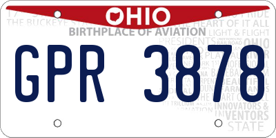 OH license plate GPR3878