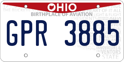 OH license plate GPR3885